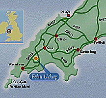 map of the Felin Uchaf Education Centre near Aberdaron, Gwynedd