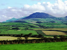 The Celtic hillforts of Garn Fadryn and Tre'r Ceiri eastwards from the Felin Uchaf Education Center