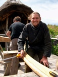 Mark volunteering on the Celtic Roundhouse at the Felin Uchaf centre